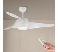 M mimotec - Ventilatore a soffitto Fanton Led Bianco 58W, telecomando, basso consumo, motore DC 40W+Luce Led 18W, 8 velocità, Silenzioso, 3 Lame, modalità inverno-estate, timer, LM8080