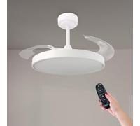 M mimotec - Ventilatore da soffitto a LED a carbone Ø108 cm | 6 velocità | Luce dimmerabile (CCT) | Timer | Modalità estate - inverno | Timer. LM8828