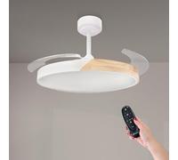 M mimotec - Ventilatore da soffitto a LED Coal Nature ø108 cm | 6 velocità | Luce dimmerabile (CCT) | Timer | Modalità estate - inverno | Timer. LM8829