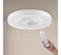 M mimotec - Ventilatore da soffitto a LED Vera 42 W con luce, telecomando, motore DC, silenzioso, 6 velocità, 3CCT, timer, estate-inverno