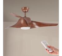 M mimotec - Ventilatore da Soffitto con Led Fanton Legno con Luce e Telecomando, Basso consumo, motore DC, 8 velocità,Silenzioso,3 Pale, modalità inverno-estate, LM8081
