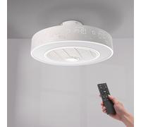 M mimotec- Ventilatore da soffitto Led Plus Sticks con luce e telecomando, basso consumo, motore DC, 5 pale, 6 velocità, silenzioso, con APP