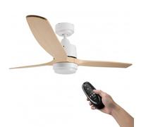 M mimotec - Ventilatore da soffitto LED White Sara132 cm con motore DC 23 W, luce regolabile 18 W 3CCT, IP20, telecomando, timer e funzione estate/inverno