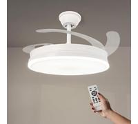 Lampadario Ventilatore da soffitto Olga 36W Bianco illuminazione Led CCT regolabile con telecomando M mimotec