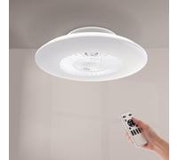 M mimotec - Withline Ventilatore da soffitto a LED con luce e telecomando, basso consumo, motore AC, 3 velocità, 5 pale, con APP