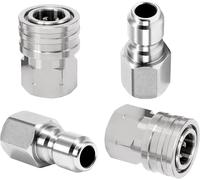 M MINGLE Adattatore per idropulitrice, 2 set di raccordi a connessione rapida da 3/8 pollici, raccordi per idropulitrice in acciaio inossidabile, kit di scollegamento rapido per idropulitrice maschio