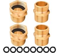 M MINGLE Adattatore per tubo da giardino, 3/4" GHT a 3/4" NPT connettore in ottone, con 8 rondelle extra