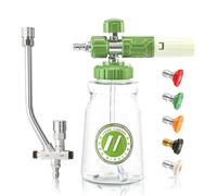 M MINGLE Cannone in schiuma per idropulitrice con strumento a doppio connettore, bacchetta idropulitrice a doppia lancia per cannone di sapone regolabile, attacco rapido M22 e 1/4", 3600 PSI