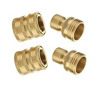 M MINGLE Kit di collegamento rapido per tubo da giardino, set di connettori rapidi in ottone, maschio femmina, 3/4", confezione da 2