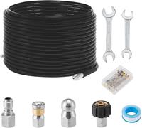 M MINGLE Kit Jetter per Idropulitrice, 1/4 pollice NPT, 100 piedi, Naso a Bottone e Ugello Rotante, Orifice 4.0, 4,5, 4000 PSI