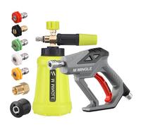 M MINGLE Pistola ad alta pressione con cannone a schiuma, compatibile con tubi Karcher K2, K3, K4, K5, K6, K7, lancia a schiuma con 5 ugelli, connettore rapido 1/4" (6,35 mm), 280 bar