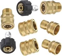 M MINGLE Set di adattatori per idropulitrice, kit di scollegamento rapido, girevole M22 a connessione rapida da 3/8", attacco rapido da 3/4" a sgancio rapido, confezione da 8
