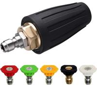 M MINGLE Turbo Ugello per Idropulitrice, Ugello Rotante e 5 Punte, Attacco Rapido da 1/4 pollice, 3600 PSI, Orificio 2.5