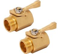 M MINGLE Valvola di Intercettazione, per tubo flessibile da giardino, in ottone resistente, 3/4 pollice, Confezione da 2 con 2 Orings