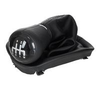 M MODECAR - Compatibile con Audi A3 8L 96-03 pomello leva cambio SIMILPELLE NERA 5 MARCE + CUFFIA CAMBIO NERA con cornice FORO 23 MM per 8L0863279A,