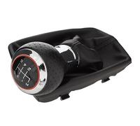 M MODECAR - Compatibile con Audi A4 B8 07-15 pomello del cambio NERO + CROMATO 6 MARCE + CUFFIA DEL CAMBIO NERA CON CUCITURE NERE per 8K0711113,