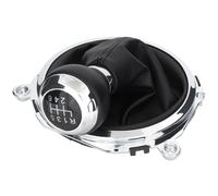 M MODECAR - Compatibile con Audi TT 8J 06-14 pomello leva cambio NERO/CROMATO + POLSINO NERO CON CORNICE CROMATA 6 MARCE per 8J0711113C,