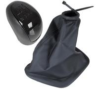 M MODECAR - Compatibile con pomello leva cambio VW Crafter I 06-11 NERO + cuffia leva cambio con cornice NERA SCHEMA 6 VELOCITÀ per 2E0711113,
