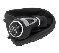 M MODECAR - Compatibile con Seat Altea XL dal 2006 - Pomello leva cambio SIMILPELLE NERA + cuffia leva cambio con cornice 5 MARCE per 1K0711141F,
