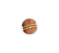 M MOOHAM Bracciale da donna in oro con cuore - oro 14 carati placcato oro con lettera A-Z a strati di perle, regalo personalizzato per donne, ragazze, fidanzate, mamma, Ottone