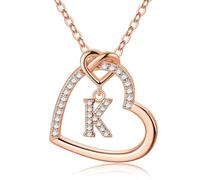 M MOOHAM Collana con iniziale per ragazze adolescenti, collane con iniziale K per gioielli per ragazze, 6 7 8 9 10 11 12 13 14 15 16 anni regalo di compleanno per ragazza, regalo personalizzato con