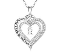 M MOOHAM Collana da donna con lettere, in oro bianco 14 carati, con lettere dalla A alla Z, regalo di compleanno personalizzato per donne, ragazze, fidanzate, Ottone
