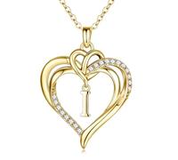 M MOOHAM Collana in oro da donna con lettere, placcata in oro 14 carati, a forma di cuore, con lettere dalla A alla Z, regalo di compleanno, regalo personalizzato per donne, ragazze, fidanzate, donne