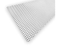 M MOTOS Griglia Sportiva Universale per Tuning Auto Argento Dimensione dell'anello 25x100 cm Dimensione dell'anello 30x10 mm - Lamiera Forata, Auto Tuning - Materiale Flessibile, Facile da Tagliare, S