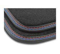 M MOTOS tappetini auto Velours Premium per auto destinato a BMW 3er F30 2012-2018 - Premium, Matt, Rosso-blu tappetino auto - Provate un nuovo comfort di guida con un set di tappetini in velluto