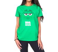 M&M's Chocolate Candy Character Face Maglietta per ragazzi, Green, XL