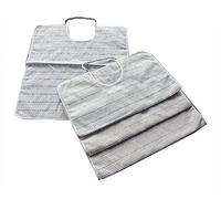 M&O Bavaglie Bavaglini Bavaglioni Adulto Anziani Unisex Con Laccetti 100% Spugna Cotone Fondo bianco Riga Colorata Produzione Italiana
