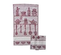 M&O Strofinacci Asciughini Canovacci 3 Pezzi Misura Maxi Cm 60x86 Tela Aida Ricamo Punto Croce Hobby Cucito Fondo Colore Ecru Variante Cucina Disponibile in 7 Colori Prodotto in Italia (Bordeaux)