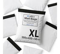 M-office Buste Spedizione Adesive 100 pz XL (350×450+50 mm) Buste Spedizione Impermeabili Autoadesive Resistenti per Abbigliamento, Pacchi e Negozi Online - Riciclabili con Chiusura Forte