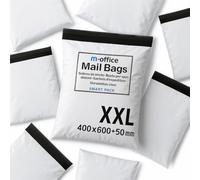 M-office Buste Spedizione Adesive 200 pz XXL (400×500+50 mm) Buste Spedizione Impermeabili Autoadesive Resistenti per Abbigliamento, Pacchi e Negozi Online - Riciclabili con Chiusura Forte