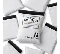 M-office Buste Spedizione Adesive 25 pz M (250×350+50 mm) Buste Spedizione Impermeabili Autoadesive Resistenti per Abbigliamento, Pacchi e Negozi Online - Riciclabili con Chiusura Forte