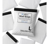 M-office Buste Spedizione Adesive 50 pz L (250×400+50 mm) Buste Spedizione Impermeabili Autoadesive Resistenti per Abbigliamento, Pacchi e Negozi Online - Riciclabili con Chiusura Forte