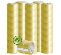 m-office Cinta Adhesiva Transparente, Cinta de Embalar Adhesiva para Embalaje de Cajas, Envíos, Mudanzas y Manualidades, Precinto Transparente Seguro y Resistente (48mmx120m, x48)