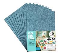 m-office Fogli di Gomma Eva Colorata Glitterata, Gomma Crepla per Scrapbooking, Scuola, Cartoncini Creativi, Lavoretti, Torte Scenografiche, Scuola o Progetti Artistici 40x60cm (Azzurro cielo, 40uds)