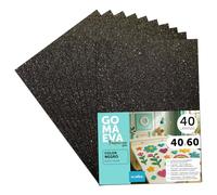 m-office Fogli di Gomma Eva Colorata Glitterata, Gomma Crepla per Scrapbooking, Scuola, Cartoncini Creativi, Lavoretti, Torte Scenografiche, Scuola o Progetti Artistici 40x60cm (Nero, 40uds)