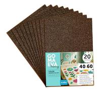 m-office Fogli di Gomma Eva Colorata Glitterata, Gomma Crepla per Scrapbooking, Scuola, Cartoncini Creativi, Lavoretti, Torte Scenografiche, Scuola o Progetti Artistici 40x60cm (Marrone scuro, 20uds)