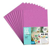 m-office Fogli di Gomma Eva Colorata Glitterata, Gomma Crepla per Scrapbooking, Scuola, Cartoncini Creativi, Lavoretti, Torte Scenografiche, Scuola o Progetti Artistici 40x60cm (Rosa, 10uds)