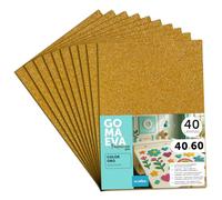 m-office Fogli di Gomma Eva Colorata Glitterata, Gomma Crepla per Scrapbooking, Scuola, Cartoncini Creativi, Lavoretti, Torte Scenografiche, Scuola o Progetti Artistici 40x60cm (Oro, 40uds)