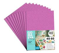 m-office Fogli di Gomma Eva Colorata Glitterata, Gomma Crepla per Scrapbooking, Scuola, Cartoncini Creativi, Lavoretti, Torte Scenografiche, Scuola o Progetti Artistici 40x60cm (Rosa, 40uds)