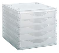 M-Office Freya Módulo 4005 De con 5 Cajones Color Traslúcido Fabricado En Poliestireno Resistencia Válido para Formatos DIN A4, Folios Y Subcarpetas,