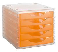 M-Office Freya Módulo 4005 De con 5 Cajones Color Traslúcido Fabricado En Poliestireno Resistencia Válido para Formatos DIN A4, Folios Y Subcarpetas,