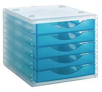 M-Office Freya Módulo 4005 De con 5 Cajones Color Traslúcido Fabricado En Poliestireno Resistencia Válido para Formatos DIN A4, Folios Y Subcarpetas,