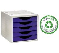 M-Office Freya Módulo Sostenible Ecogreen 4005 De con 5 Cajones Color Opaco, Producto 100% Reciclado Y Reciclable, Válido para Formato DIN A4, Folio Y Subcarpeta (Malva)