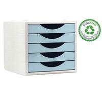 M-Office Freya Módulo Sostenible Ecogreen 4005 De con 5 Cajones Color Pastel, Producto 100% Reciclado Y Reciclable, Válido para Formato DIN A4, Folio Y Subcarpeta,