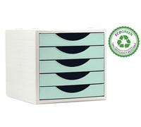 M-Office Freya Módulo Sostenible Ecogreen 4005 De con 5 Cajones Color Pastel, Producto 100% Reciclado Y Reciclable, Válido para Formato DIN A4, Folio Y Subcarpeta,