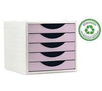 M-Office Freya Módulo Sostenible Ecogreen 4005 De con 5 Cajones Color Pastel, Producto 100% Reciclado Y Reciclable, Válido para Formato DIN A4, Folio Y Subcarpeta,